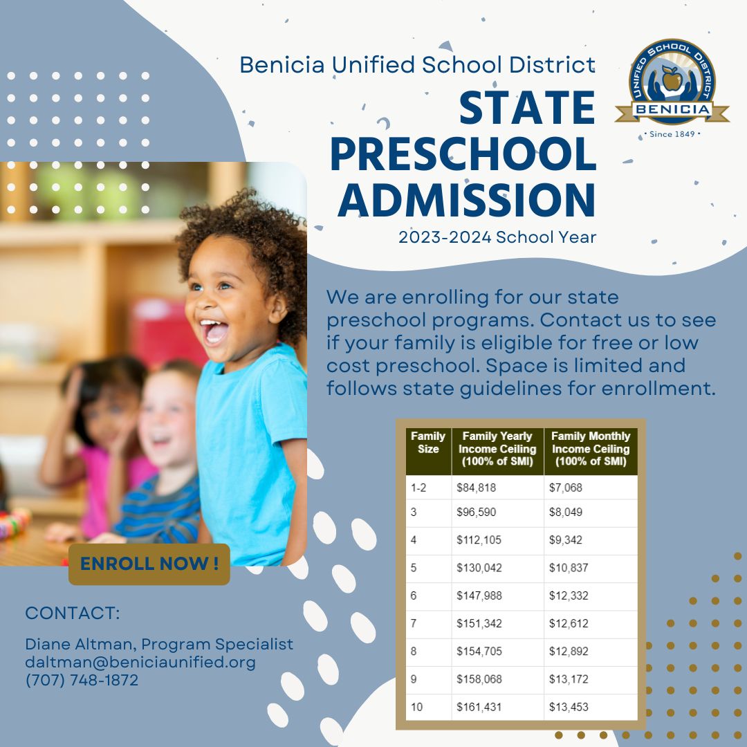 BUSD State Preschool Admission 2023-24